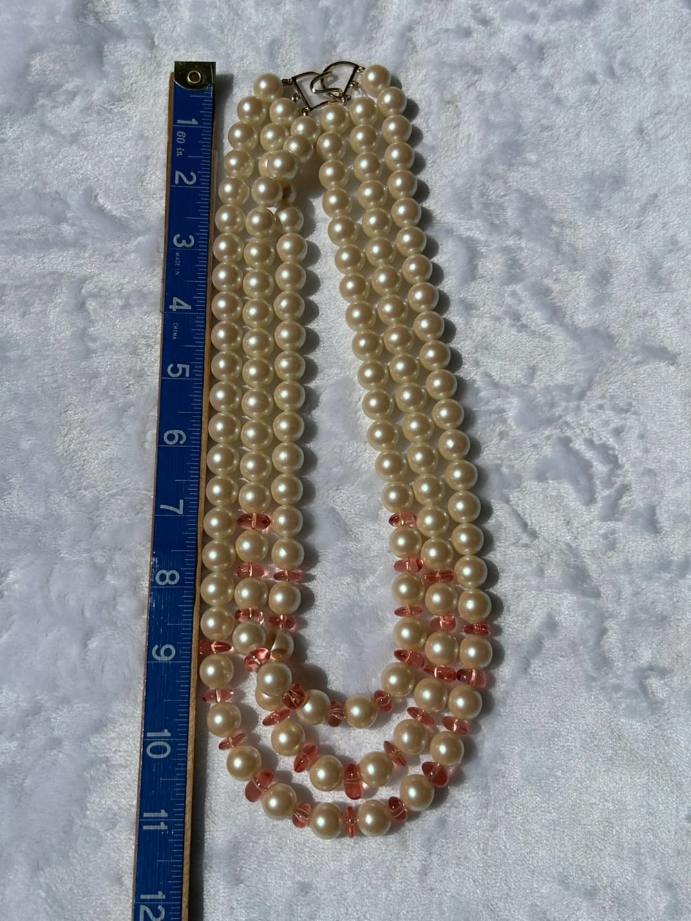 Monet Triple Strand Faux Pearl Necklace - Picture 8 of 9